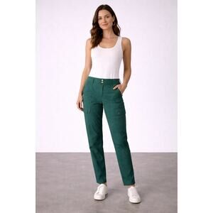 Anatomie Made in Italy Teal Cargo Travel Pants L Women’s Stretch Lightweight